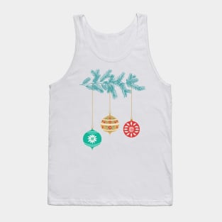 Retro Christmas Ornament Branch Tank Top